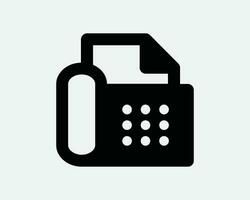 fax macchina icona ufficio attrezzatura Stampa stampante dispositivo Telefono attività commerciale telefono vecchio tecnologia nero bianca linea schema forma cartello simbolo eps vettore