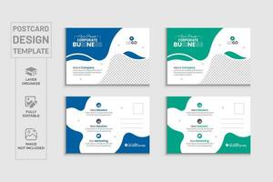 professionale moderno aziendale attività commerciale cartolina modello o marketing agenzia cartolina design con 2 colori versioni vettore