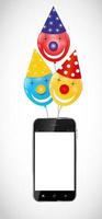 palloncini lucidi a colori con illustrazione vettoriale di telefono cellulare
