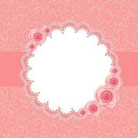 cornice carina con illustrazione vettoriale di fiori di rosa