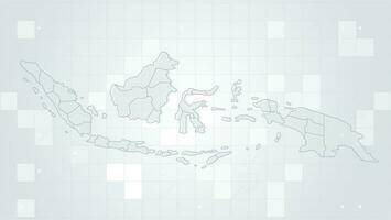 freddo bianca abstrak technologi vettore Tech stilizzato moderno Indonesia carta geografica sfondo stilizzato wireframe e puntini per dati visualizzazione e infografica hud gui ui