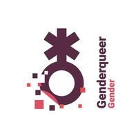 cartello per queer di genere , pixel Genere Immagine logo icona isolato su bianca sfondo vettore