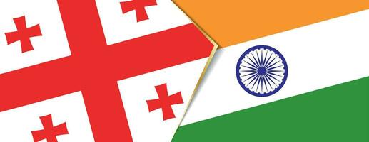 Georgia e India bandiere, Due vettore bandiere.