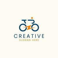 creativo energia bicicletta logo icona design ispirazioni vettore