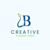 moderno lettera B con un' bellezza viso lusso logo design vettore Immagine