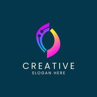 creativo lettera S tecnologia logo design modello vettore