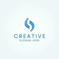 creativo lettera S tecnologia logo design modello vettore