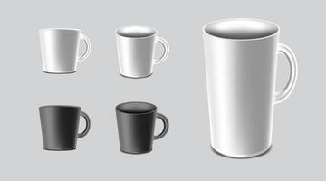 tazza per caffè o tè e bevanda calda. modello di mockup di tazza per il logo. vettore