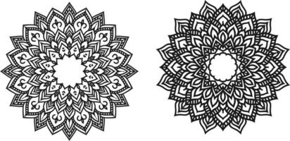 fiore mandala in bianco e nero vettoriali gratis