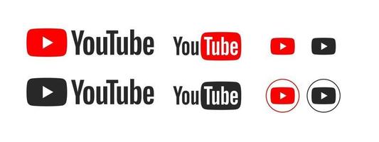 set di pulsanti del lettore video di YouTube vettore