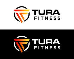tf lettere monogramma fitness sport logo design. vettore