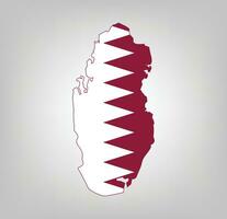 Qatar bandiera carta geografica vettore design