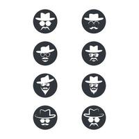illustrazione del simbolo del carattere del viso dell'uomo vettore