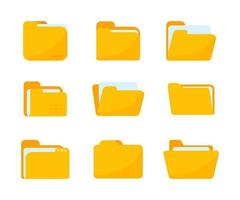 cartelle gialle per organizzare i documenti. ordinare grandi quantità di dati vettore