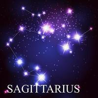 sagittario segno zodiacale delle bellissime stelle luminose vettore