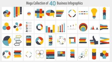 raccolta di 40 modelli di infografica per il business vettore