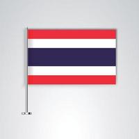 bandiera thailandia con bastoncino di metallo vettore