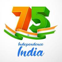 tricolore per il 75esimo giorno dell'indipendenza dell'india il 15 agosto vettore