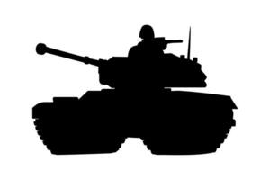 esercito serbatoio silhouette. vettore illustrazione