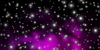 modello vettoriale viola scuro con stelle astratte.