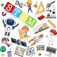 logo educativo stelo colorato con elementi di apprendimento vettore