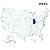 carta geografica di Indiana. Indiana carta geografica. Stati Uniti d'America carta geografica vettore