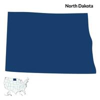 nord dakota carta geografica. carta geografica di nord dakota. Stati Uniti d'America carta geografica vettore