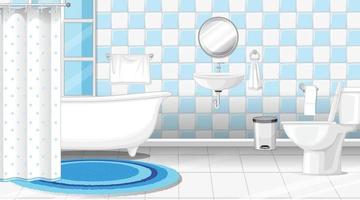 interior design del bagno con mobili e vasca da bagno vettore