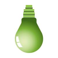 ecologico icona. verde 3d leggero lampadina. distintivo, etichetta, vettore