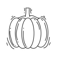 icona di zucca agricola. set di icone disegnate a mano, contorno nero, vettore