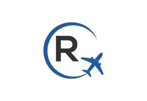 lettera r aria viaggio logo design modello vettore