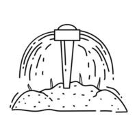 icona di irrigazione agricola. set di icone disegnate a mano, contorno nero, vettore