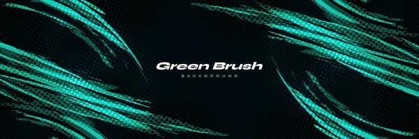 astratto verde spazzola sfondo con mezzitoni effetto. sport striscione. graffiare e struttura elementi per design vettore