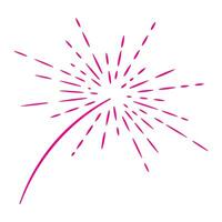 carino rosa fuochi d'artificio esplosione cartone animato vettore. fuochi d'artificio portafortuna elemento impostato vettore