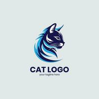gatto logo blu design vettore azione illustrazione