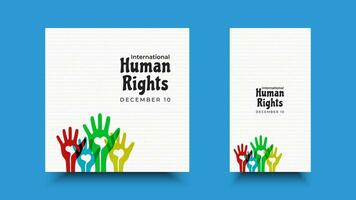 internazionale umano diritti giorno. celebrazione saluto design su dicembre 10 per sfondo elementi, striscione, manifesto vettore