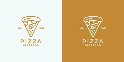 Pizza logo design vettore illustrazione