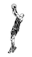 immagine di un' pallacanestro giocatore, adatto per manifesti, simboli, maglietta disegni e altri vettore