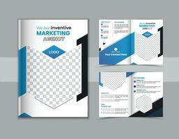 attività commerciale e astratto Bi-fold opuscolo design modello per marketing agenzia, modello per il tuo azienda, aziendale, attività commerciale, pubblicità, a4, modello vettore design