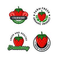 fragola frutta logo design collezione vettore