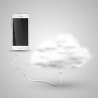 Lo smartphone si connette al cloud vettore