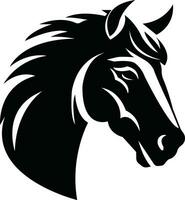 cavallo testa icona animale cartello. nero piatto vettore silhouette testa cavallo, selvaggio stallone . simbolo per uso su ragnatela e mobile app, logo, Stampa media