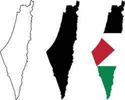 alto dettagliato vettore carta geografica con nazionale bandiera Palestina isolato su trasparente sfondo. collezione di piatto linea icona impostare. globale economia famoso nazione. mezzo est ovest Asia. capitale nome Gerusalemme