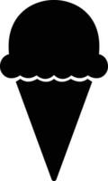 ghiaccio crema cono icona moderno dolce vaniglia deserto cartello. di moda nero piatto linea vettore cioccolato stipare simbolo per ragnatela luogo disegno, pulsante per mobile app. logotipo.