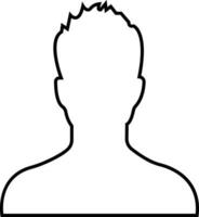 attività commerciale avatar profilo nero schema icona. uomo di utente linea vettore simbolo nel di moda lineare stile isolato su . maschio profilo persone diverso viso per sociale Rete o ragnatela.