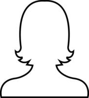 attività commerciale avatar profilo nero schema icona. donna di utente linea vettore simbolo nel di moda lineare stile isolato su femmina profilo persone diverso viso per sociale Rete o ragnatela.