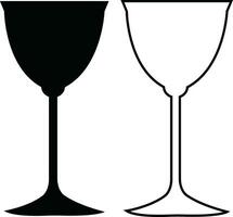 vino bicchieri icone impostato semplice simbolo di sbarra, ristorante. . vario vino bicchiere piatto o linea vettore nero silhouette collezione per mobile concetto e ragnatela design.
