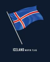 Islanda sventolando bandiera vettore