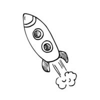 vettore scarabocchio icona. razzo. vettore illustrazione, inizio su e affari concetto. spazio nave