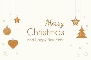 carino carta con Natale Pan di zenzero giocattoli su bianca sfondo con iscrizione. per saluti, carte, sfondi. scarabocchio, vettore. vettore